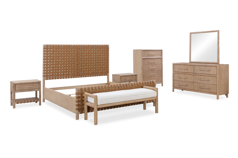 Dorsey Woven Panel Bed in Granola and Ginger