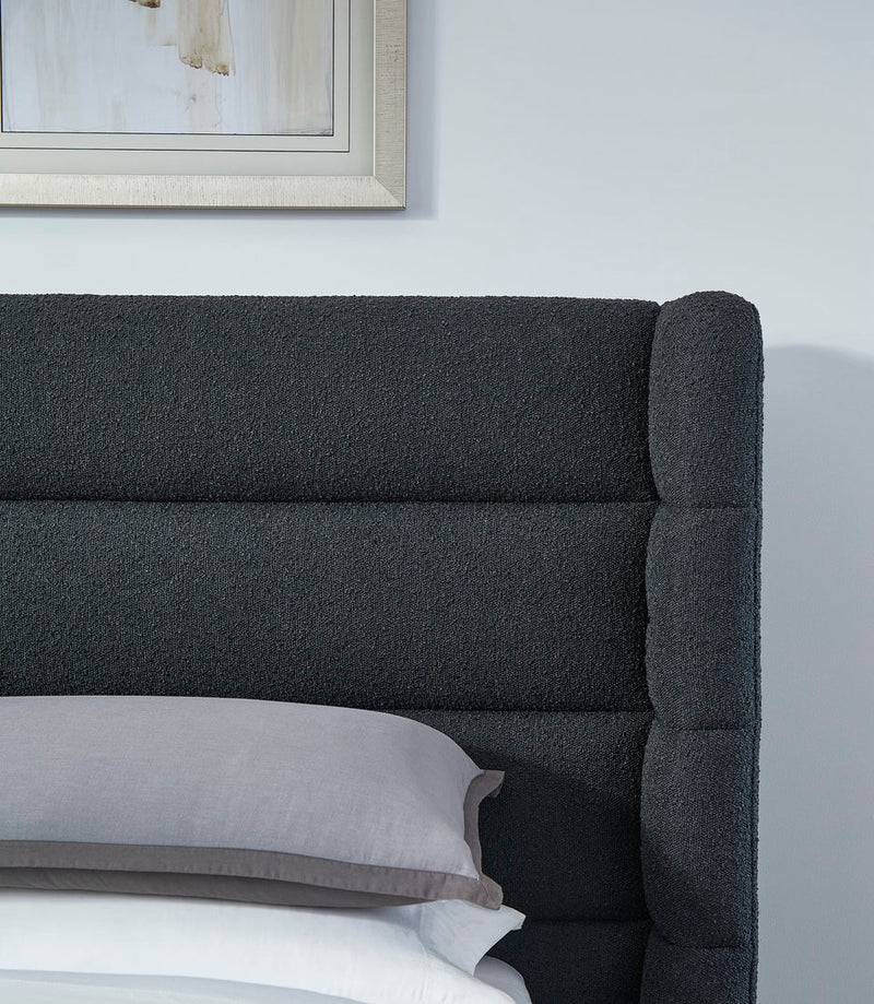Frank Upholstered Wingback Platform Bed in Ember Boucle