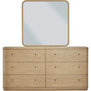Penny Beveled Glass Wall or Dresser Mirror in Buff Cream - image 4