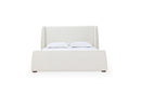Presley Upholstered Wingback Platform Bed in Cottage Cheese Boucle
