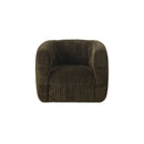 Robson Swivel Chair in Dark Green textured chenille