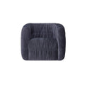 Robson Swivel Chair in Navy textured chenille
