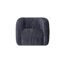 Robson Swivel Chair in Navy textured chenille