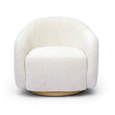 Salma Swivel Accent Chair - Cream - Image 2