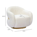 Salma Swivel Accent Chair - Cream - Image 6