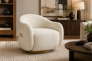 Salma Cream Swivel Accent Chair in an upscale living room — AI-generated lifestyle image
