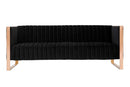 Trillium 83'' Black and Gold 3-Seat Sofa