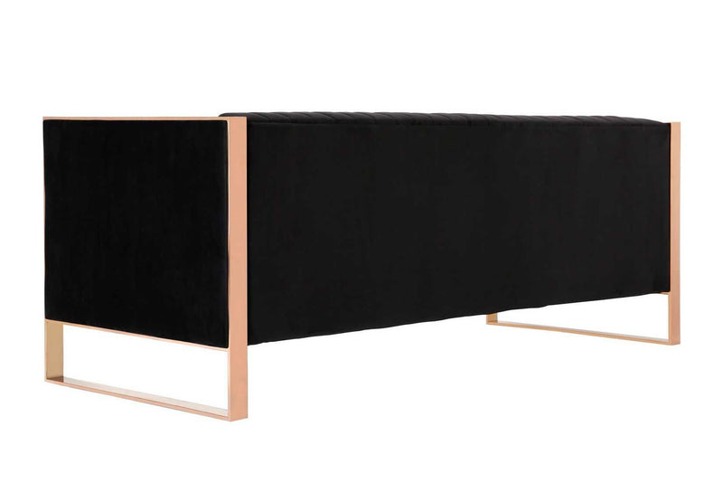 Trillium 83'' Black and Gold 3-Seat Sofa