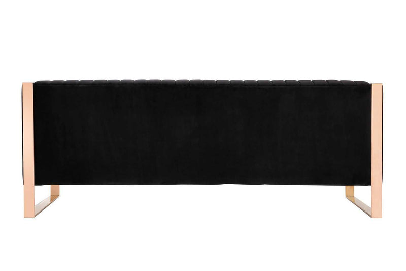 Trillium 83'' Black and Gold 3-Seat Sofa