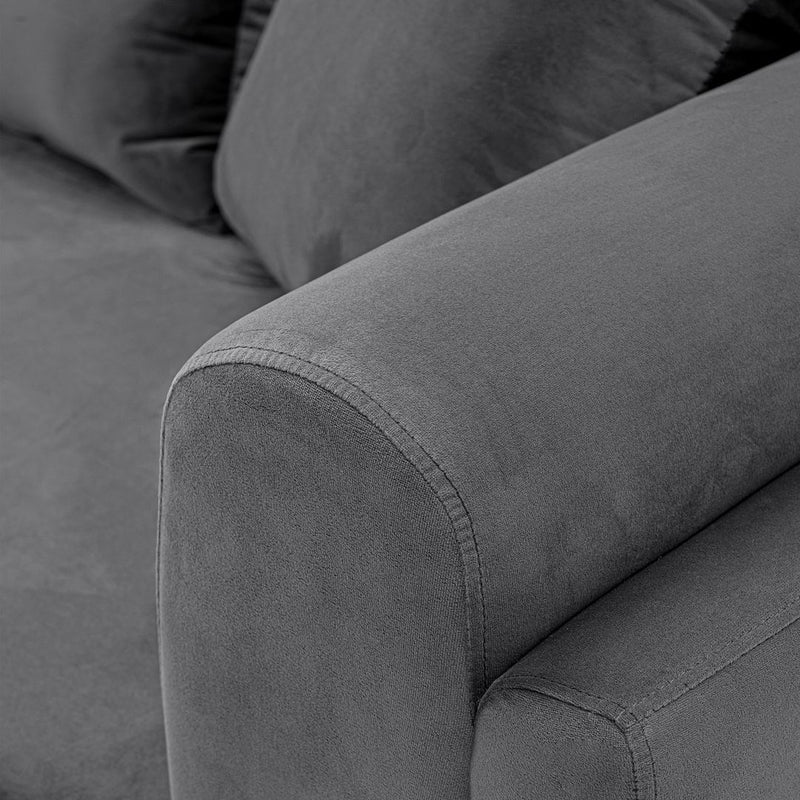 Contemporary Edmonda Velvet Sofa with Pillows