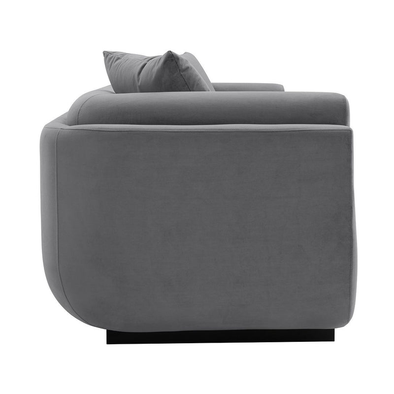 Contemporary Edmonda Velvet Sofa with Pillows