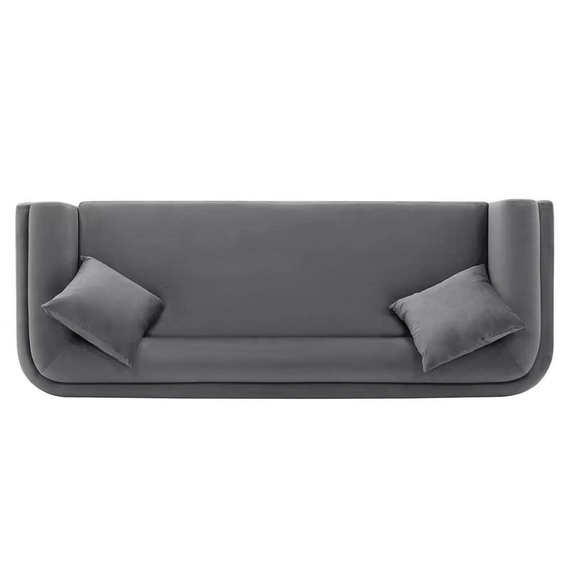 Contemporary Edmonda Velvet Sofa with Pillows