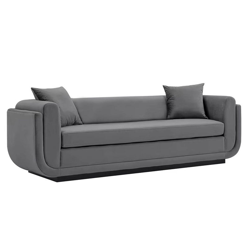 Contemporary Edmonda Velvet Sofa with Pillows