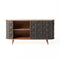 Modrest Sheridan - Mid-Century Modern Grey Fabric + Walnut Buffet