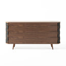 Modrest Sheridan - Mid-Century Modern Grey Fabric + Walnut Buffet
