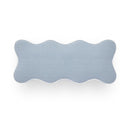 Thalia Blue velvet storage bench - side detail