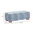 Thalia Blue velvet storage bench - additional detail view