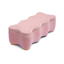 Thalia Pink velvet storage bench - alternate view