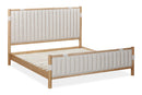 Furano Upholstered Panel Bed in Ginger and Brun Boucle
