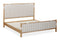 Furano Upholstered Panel Bed in Ginger and Brun Boucle