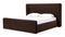 Bacall Velvet Upholstered Wingback Platform Bed in Cola