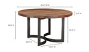 Bent Round Dining Table 54In Brown