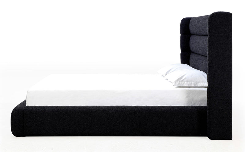 Frank Upholstered Wingback Platform Bed in Ember Boucle