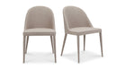 Burton Fabric Dining Chair Light Grey - Set Of Two