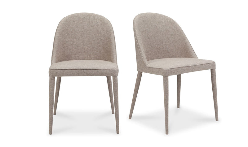 Burton Fabric Dining Chair Light Grey - Set Of Two