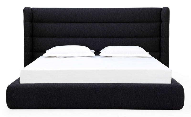 Frank Upholstered Wingback Platform Bed in Ember Boucle