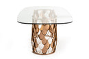 Modrest Javier Modern Glass & Rosegold Dining Table