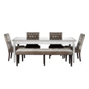 Sophie Silver Mirrored Dining Table