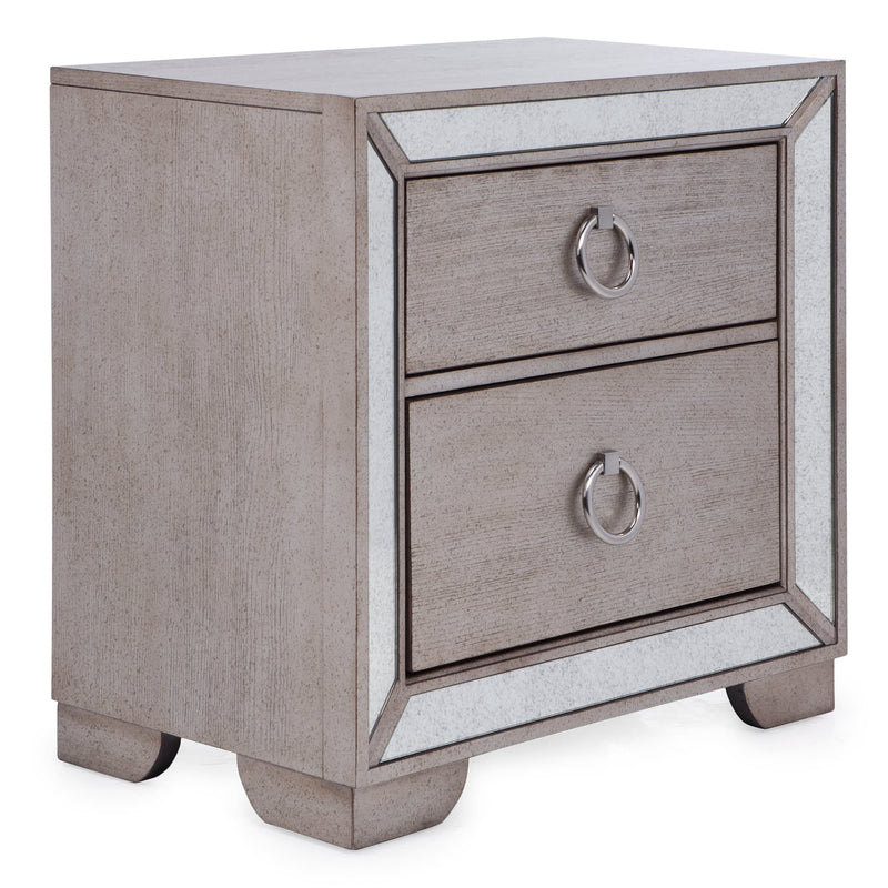 Ava Mirrored 2 Drawer Nightstand