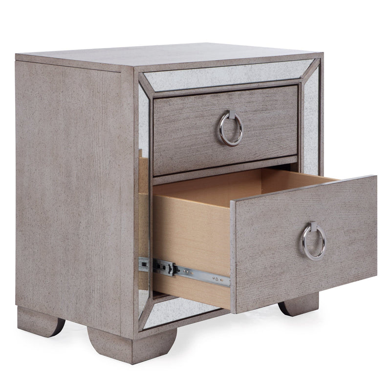 Ava Mirrored 2 Drawer Nightstand