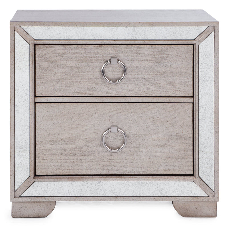 Ava Mirrored 2 Drawer Nightstand