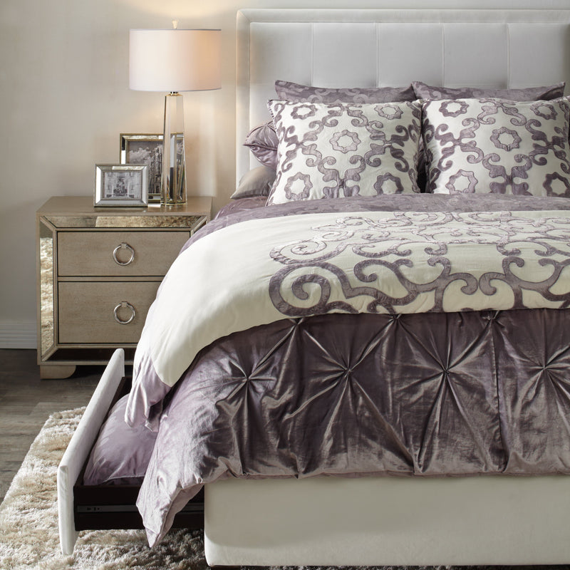 Ava Mirrored 2 Drawer Nightstand