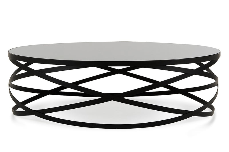 Modrest Wixon Modern Black Round Coffee Table
