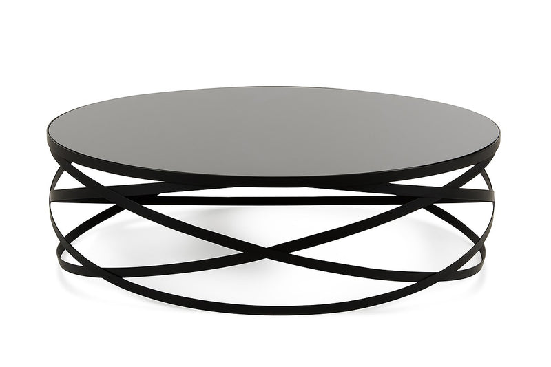 Modrest Wixon Modern Black Round Coffee Table