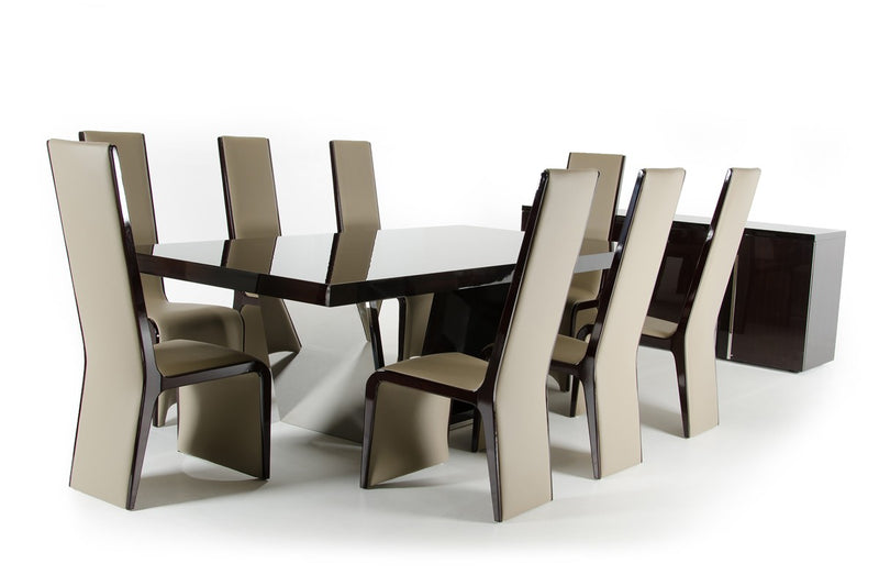 Modrest Christa Modern Ebony High Gloss Dining Table  by Hollywood Glam
