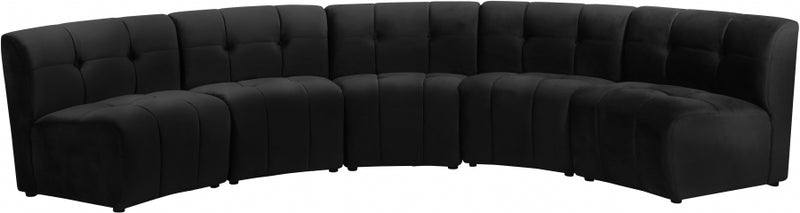 Limitless Modular Velvet 5 Piece Sectional