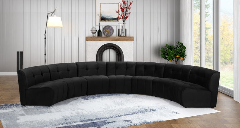 Limitless Modular Velvet 7 Piece Sectional