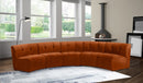 Limitless Modular Velvet 5 Piece Sectional