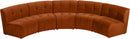 Limitless Modular Velvet 5 Piece Sectional