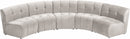 Limitless Modular Velvet 5 Piece Sectional