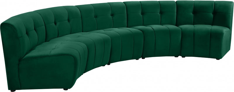 Limitless Modular Velvet 5 Piece Sectional