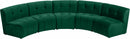 Limitless Modular Velvet 5 Piece Sectional