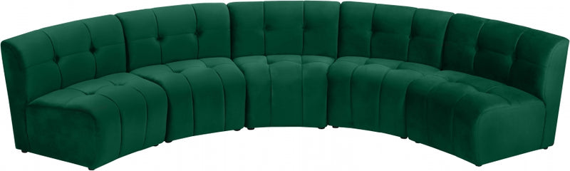 Limitless Modular Velvet 5 Piece Sectional