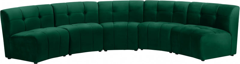 Limitless Modular Velvet 5 Piece Sectional