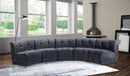 Limitless Modular Velvet 5 Piece Sectional