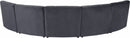 Limitless Modular Velvet 5 Piece Sectional